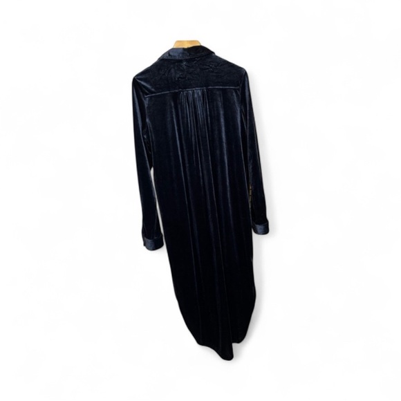 UMGEE Navy Blue Velvet Shirt Dress Duster Large - Picture 10 of 13